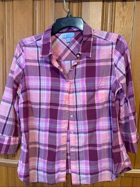 jcpenney Pink and Purple Plaid Button-Down Shirt